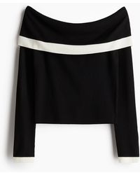 H&M - Off-Shoulder-Pullover in Rippstrick - Lyst