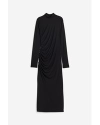 H&M - Gerafftes Kleid mit Turtleneck - Lyst