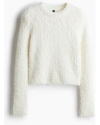 H&M - Flauschiger Pullover mit Schulterpolstern - Lyst
