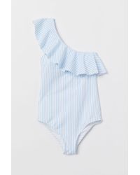 H&M One-shoulder Swimsuit - Blue