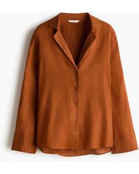 H&M - Oversized Linnen Overhemdblouse - Lyst
