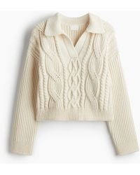 H&M - Gebreide Kabeltrui Met Kraag - Lyst