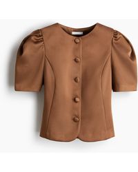 H&M - Bluse mit Puffärmeln - Lyst