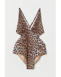 H&M Cut-out Swimsuit - Natural