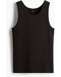 H&M - Geripptes Tanktop in Slim Fit - Lyst