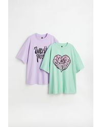 H&M 2-pack Printed T-shirts - Multicolour