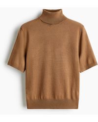 H&M - Fijngebreide Top Met Col - Lyst