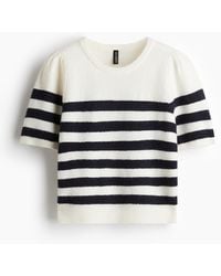 H&M - Feinstrickshirt mit Puffärmeln - Lyst
