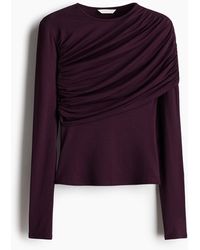 H&M - Asymmetrisches Shirt mit Drapierung - Lyst