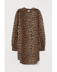 H&M Jurk Met Ballonmouwen - Naturel