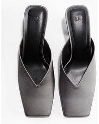 H&M - Satin-Mules mit konischem Absatz - Lyst