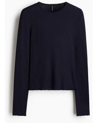 H&M - Shirt aus Pointelle-Jersey - Lyst