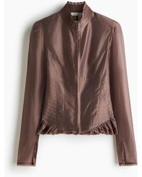 H&M - Taillierte Bluse mit Schulterpolstern - Lyst