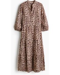 H&M - Halflange Strokenjurk - Lyst