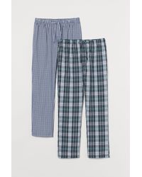H&M 2-pack Cotton Pyjama Trousers - Blue