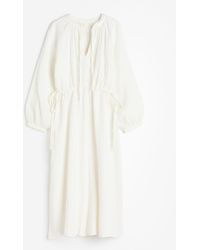 H&M - Robe en coton double tissage avec détails à nouer - Lyst