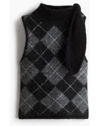 H&M - Top aus Mohairmix mit Schalkragen - Lyst