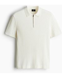 H&M - Polo Slim Fit En Maille Côtelée - Lyst
