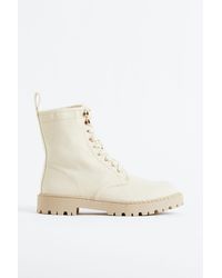 H&M - Chunky Boots aus Canvas - Lyst