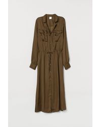 H&M Jurk Met V-hals - Groen