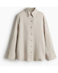 H&M - Oversized Leinenbluse - Lyst