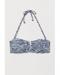 H&M Bandeau-Bikinitop - Blau