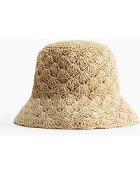 H&M - Gehäkelter Bucket Hat aus Stroh - Lyst