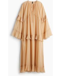 H&M - Chiffonkleid mit Volants - Lyst