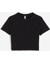 H&M - Cropped T-Shirt - Lyst