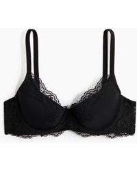 H&M - Soutien-Gorge Paddé En Microfibre Et Dentelle - Lyst