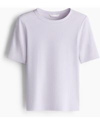 H&M - Geribd T-shirt - Lyst
