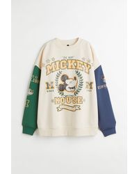H&M Oversized Sweater Met Print - Wit