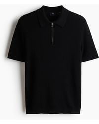 H&M - Structuurgebreid Poloshirt - Lyst