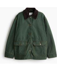 H&M - Oversized Jack Met Corduroy Kraag - Lyst