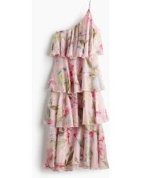 H&M - One-shoulder Strokenjurk Van Linnenmix - Lyst