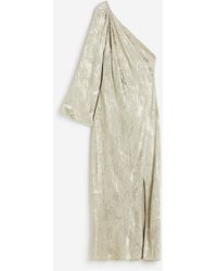 H&M - One-Shoulder-Kleid aus Jacquardstoff - Lyst