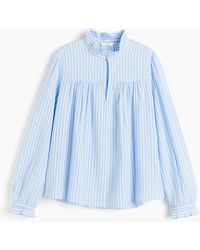 H&M - Popover-blouse Van Seersucker - Lyst