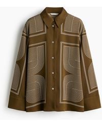 H&M - Oversized Twillbluse - Lyst