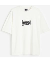 H&M - T-shirt Met Print - Lyst
