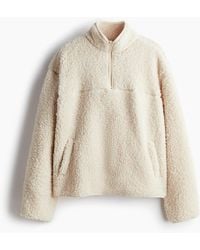 H&M - Sweat En Tissu Teddy Bear Avec Col Zippé - Lyst