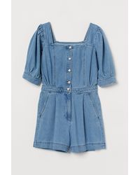 blue denim jumpsuit