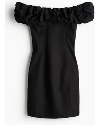 H&M - Schulterfreies Kleid mit Volants - Lyst