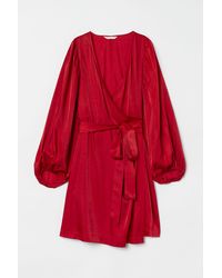 H&M Satin Wrap Dress - Red