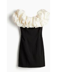 H&M - Schulterfreies Kleid mit Volants - Lyst