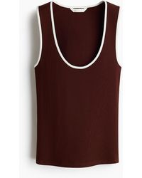 H&M - Geripptes Baumwoll-Tanktop - Lyst