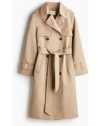 H&M - Zweireihiger Trenchcoat aus Twill - Lyst