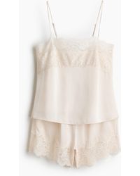 H&M - Nachtwäsche aus Satin mit Spitze - Lyst