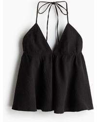 H&M - Neckholder-Top aus Baumwolle - Lyst