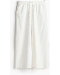 H&M - Pantalon en lin mélangé avec taille élastique - Lyst