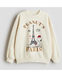 H&M - Sweat Oversize Avec Motif Imprimé - Lyst